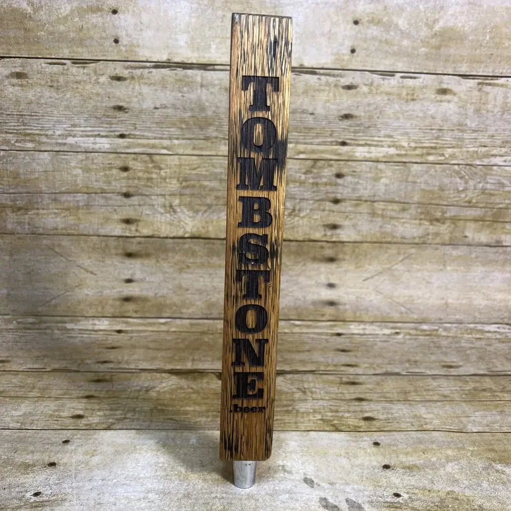Tombstone Beer Tap Handle • Threaded Wood • 12.5